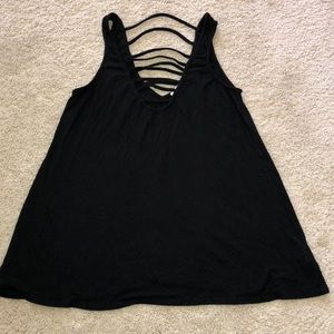 Black Socialite Tee with Straps